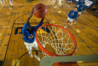UNewHavenXXX_vs_ChestnutHill20211219_CM2_8030.jpg 12/19/2021 - New Haven Mens Basketball vs Chestnut Hill Chestnut Hill,Clarus Studios,DII,Griffins,NCAA Chargers,NE10,New England,New Haven,New Haven Chargers,Northeast10,UNH,University of New Haven,