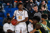 NewHavenMBB_vs_Lemoyne_20220205_CS1_3010.jpg 02/05/2022 - New Haven Mens Basketball vs LeMoyne Clarus Studios,DII,Dolphins,Le Moyne,Mens basketball,Mens bball,NCAA Chargers,NE10,New England,New Haven,New Haven Chargers,Northeast10,UNH,University of New Haven,basketball,bball,