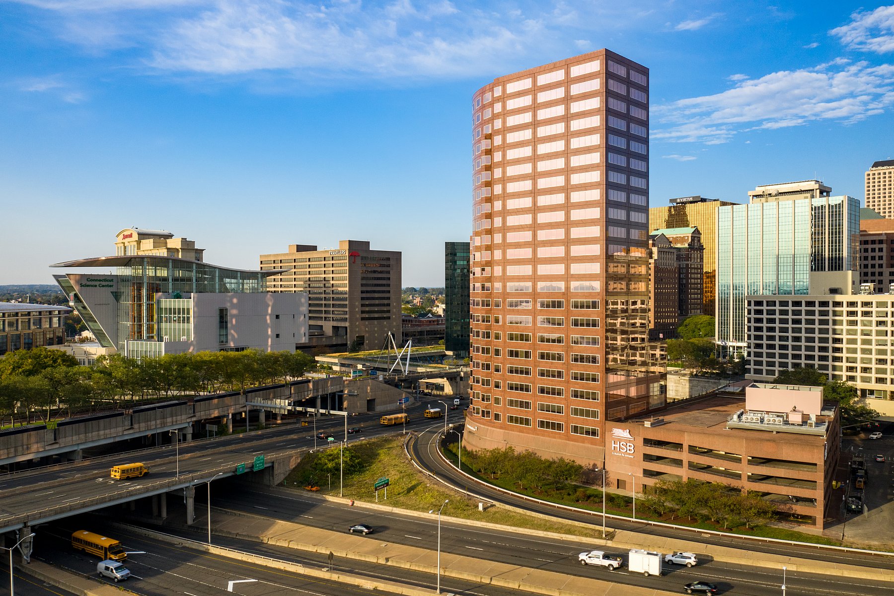 Hartford Skyline from the air.